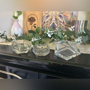 💎Set of 3 Vintage Glass Candle Holders/General Decor💎